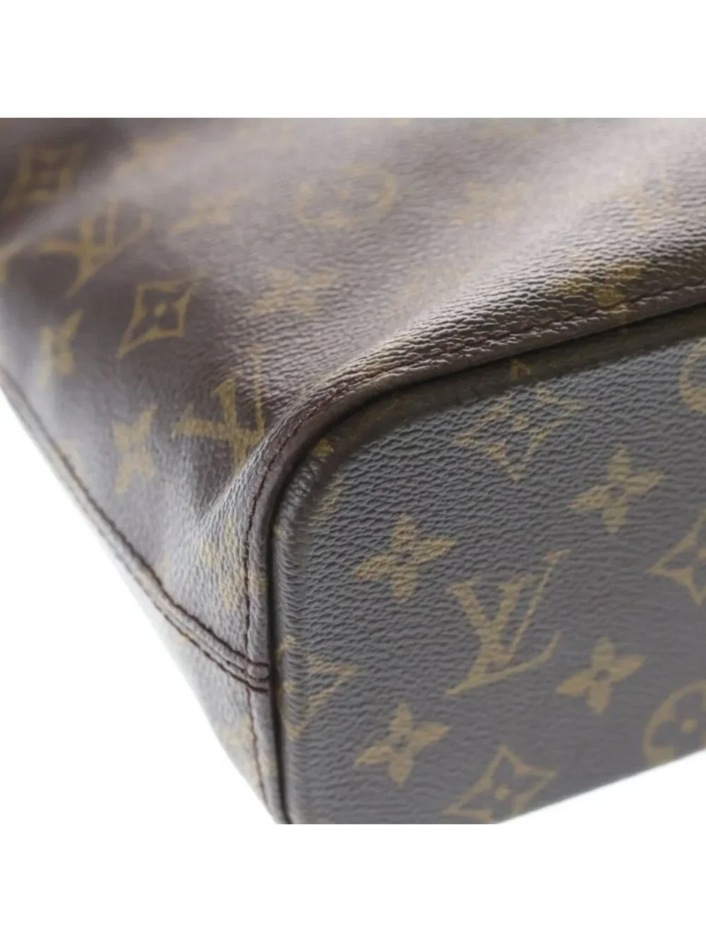 Louis Vuitton Monogram Tote Brown Leather Gold